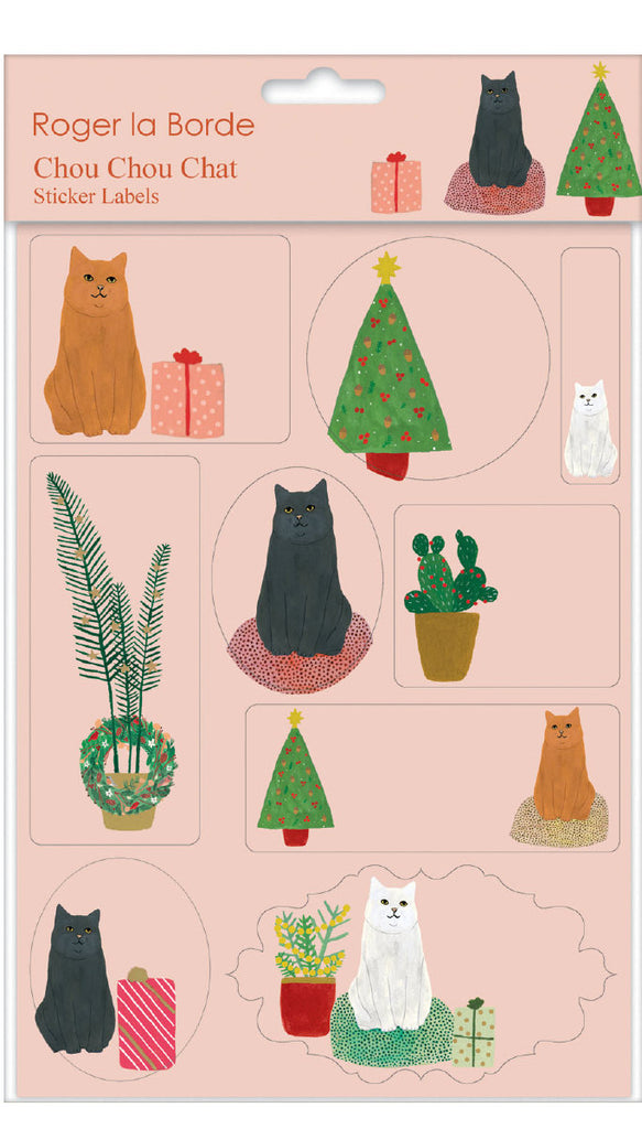Roger la Borde Chou Chou Chat Sticker Labels Sheet featuring artwork by Kate Pugsley
