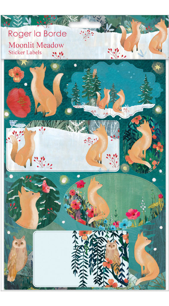 Roger la Borde Moonlit Meadow Sticker Labels Sheet featuring artwork by Kendra Binney