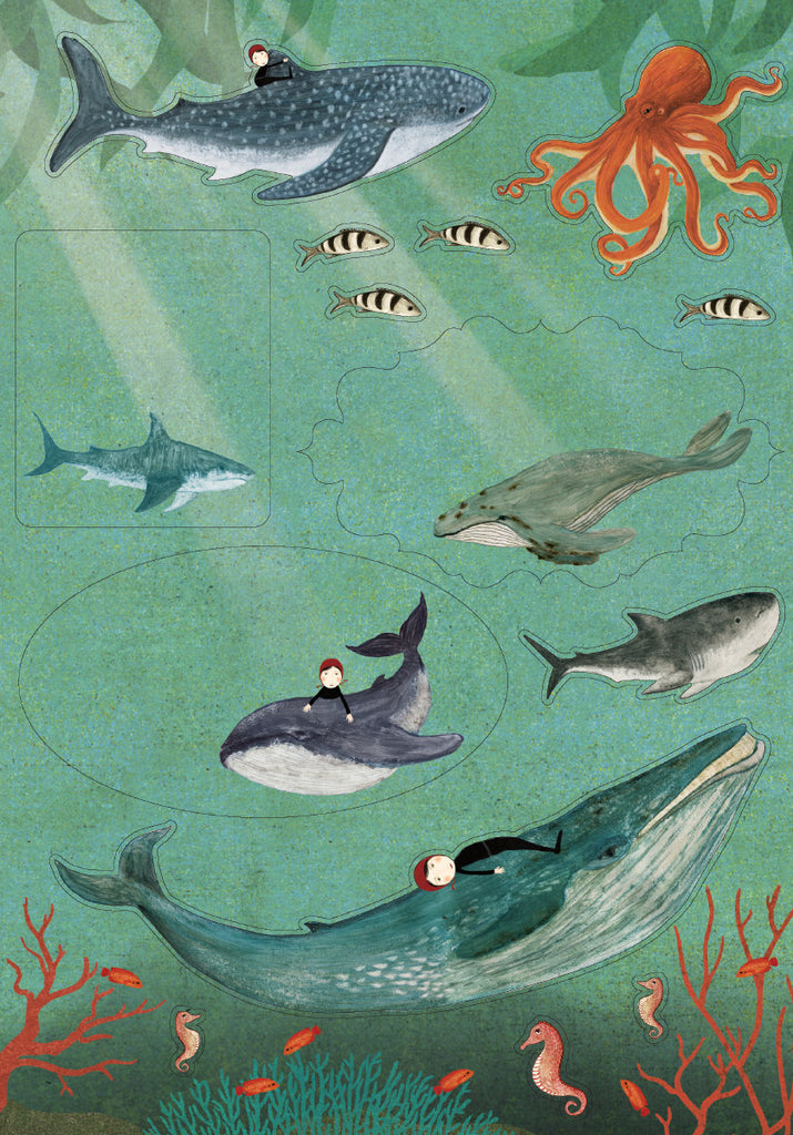 Roger la Borde Whale Song Writing Paper Set featuring artwork by Katherine Quinn