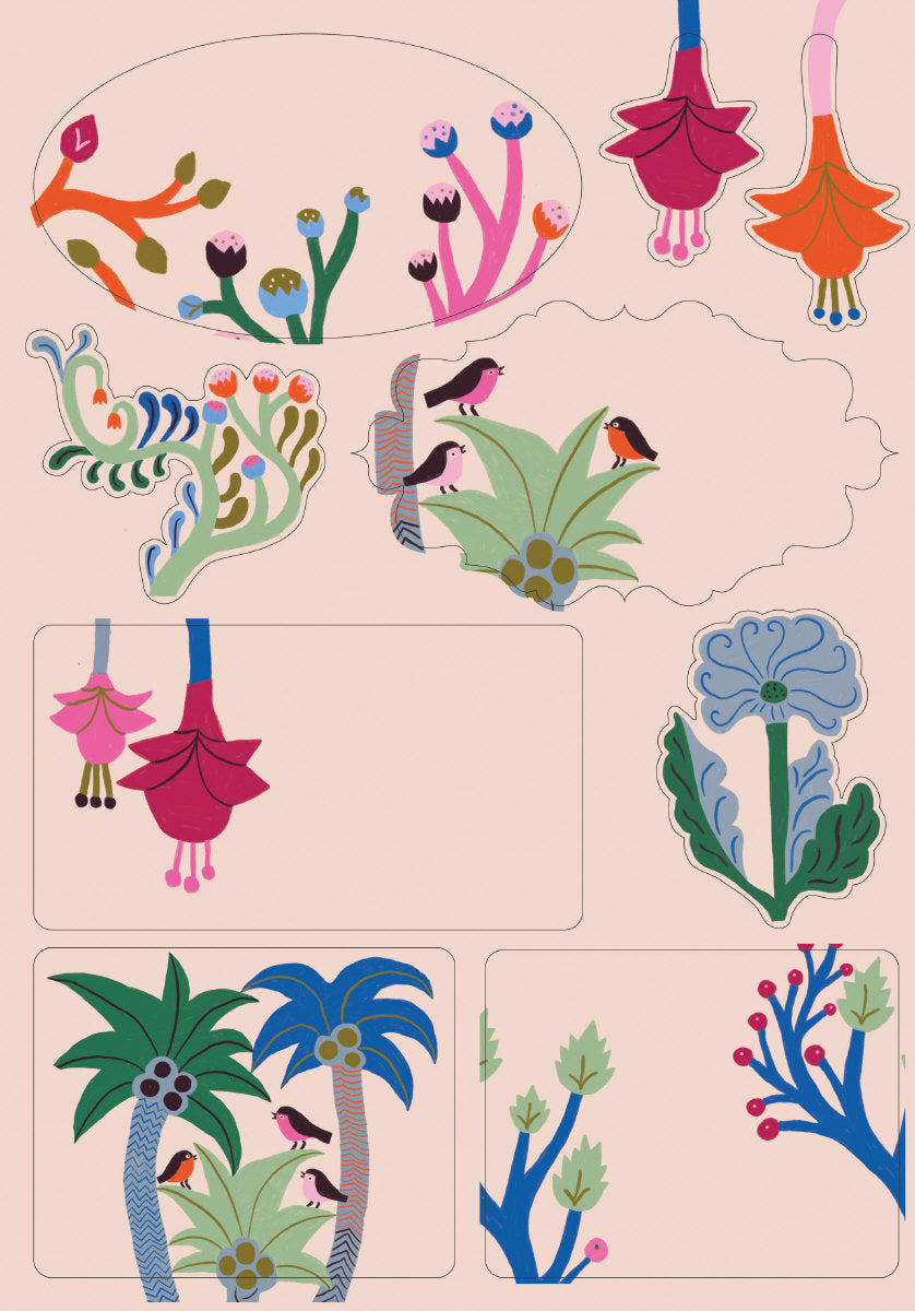 Roger la Borde Starflower Writing Paper Set featuring artwork by Monika Forsberg