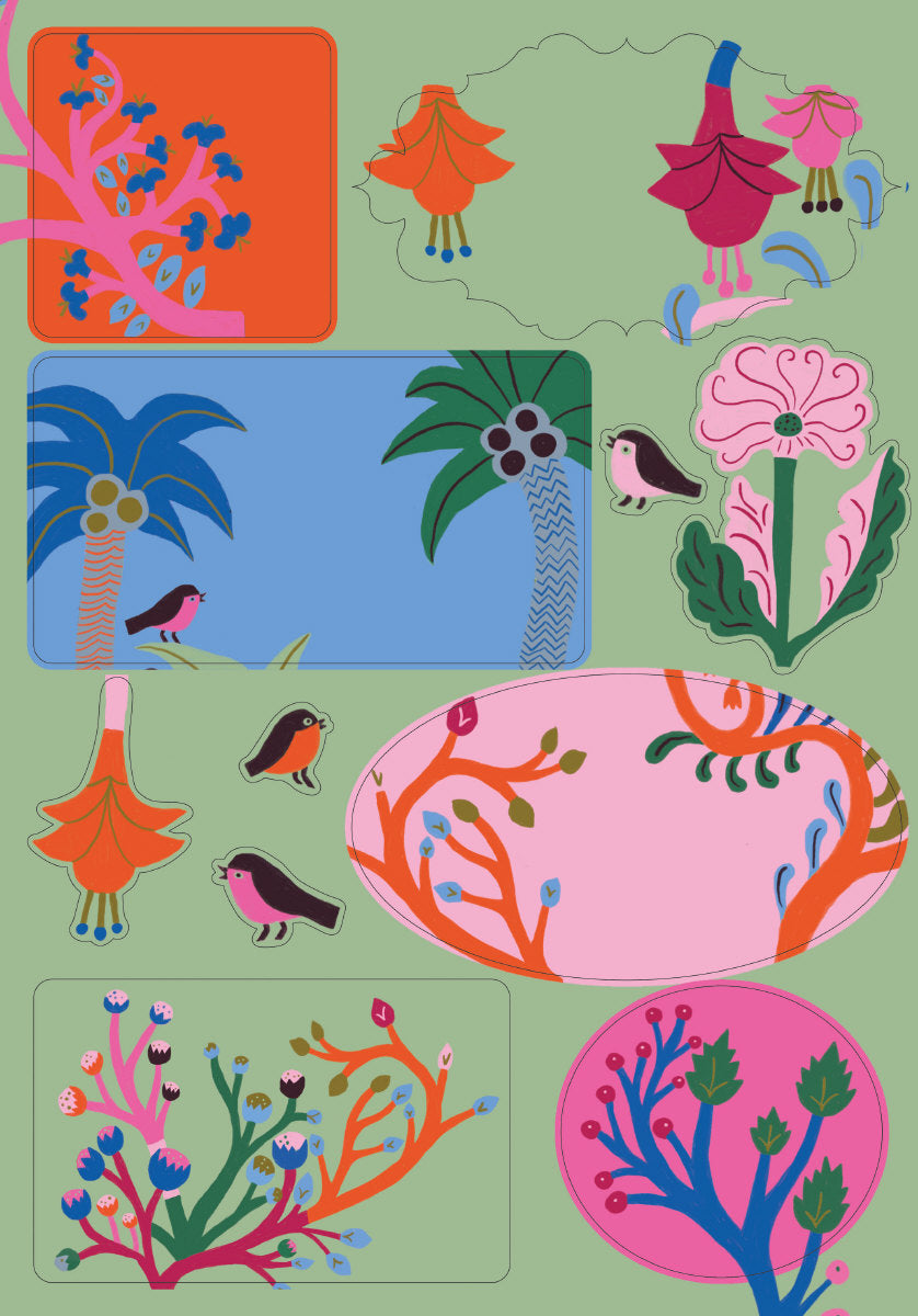 Roger la Borde Starflower Writing Paper Set featuring artwork by Monika Forsberg