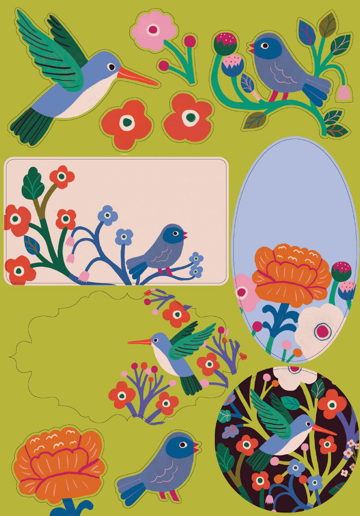 Roger la Borde Birdsong Writing Paper Set featuring artwork by Monika Forsberg